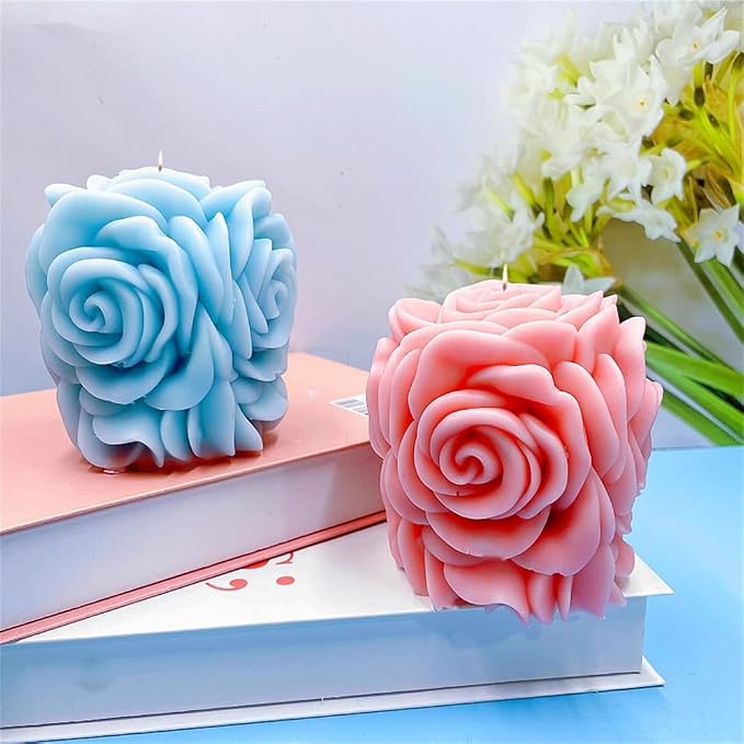 Rose Pillar Candle Silicone Mold Handmade Valentine's Day Mother's Day Flower - Image 4