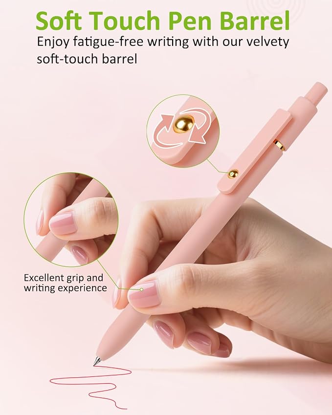 FIOVER Colored Pens, 6 Pack Colorful Gel Pens, Quick-Dry 0.7mm Medium Point - Image 3