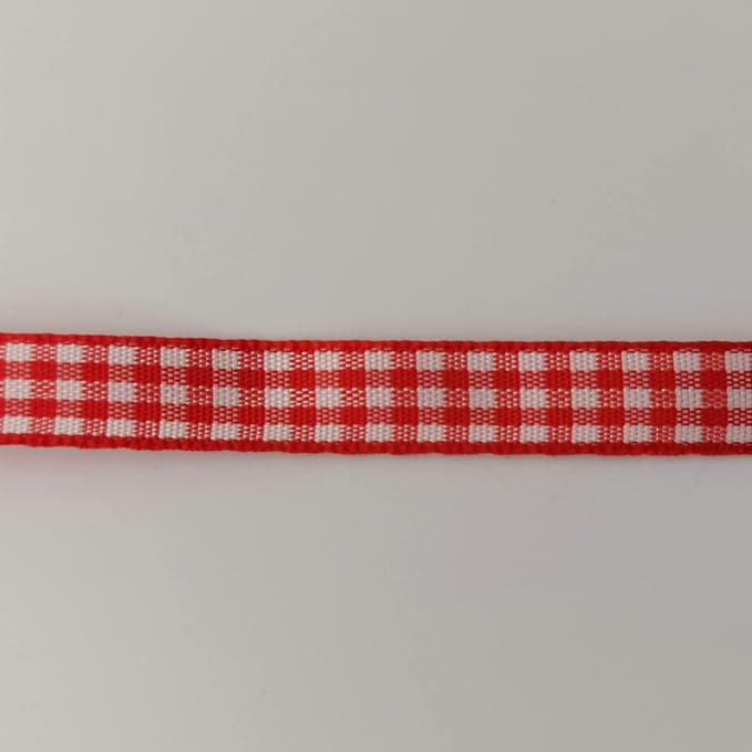 Red and White Gingham Ribbon 25 Yards Each Roll 100% Polyester - Image 9