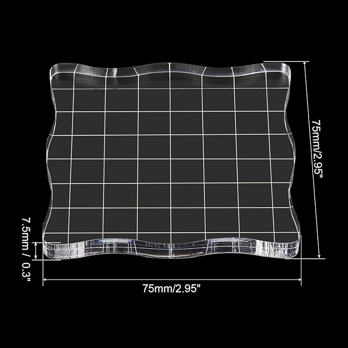 PATIKIL 3" x 3" Acrylic Stamp Block, 2 Pack Clear Stamping Block - Image 2