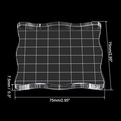 PATIKIL 3" x 3" Acrylic Stamp Block, 2 Pack Clear Stamping Block - Image 2