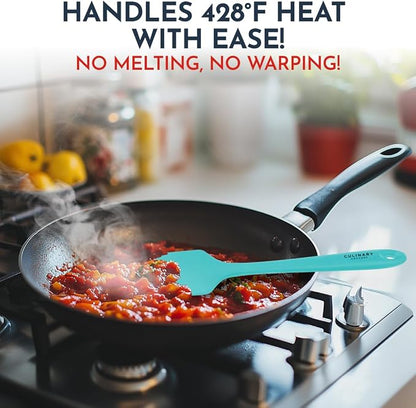 Culinary Couture 4-Piece Aqua Baking Spatula Set - Image 4
