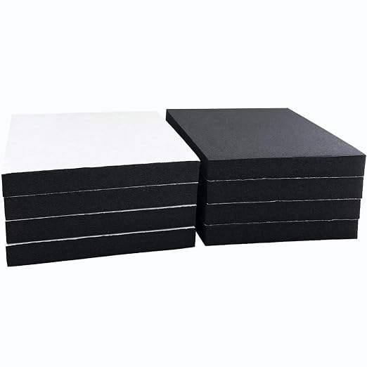 8 Pcs Black Adhesive Foam Padding, Closed Cell Foam Sheet 1/2" Thick 4 Inch X 4 by Salimhib