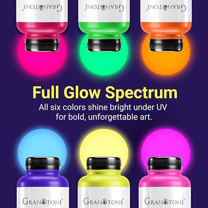 GRANOTONE Neon Fluorescent Acrylic Paint Set - Image 4