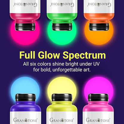 GRANOTONE Neon Fluorescent Acrylic Paint Set - Image 4