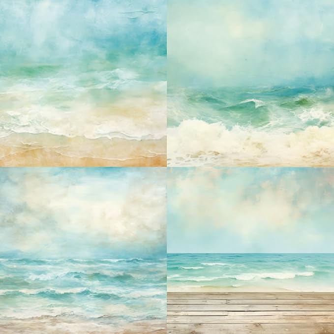 Scrapbook Paper Pad 6x6 Craft Paper Single-Sided Watercolor Seaside Background - Image 3