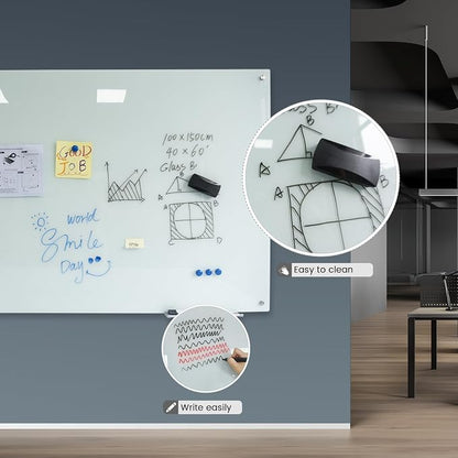 Magnetic Whiteboard Glass Writeboard 40"x60" Tempered Glass Dry Erase Board - Image 7