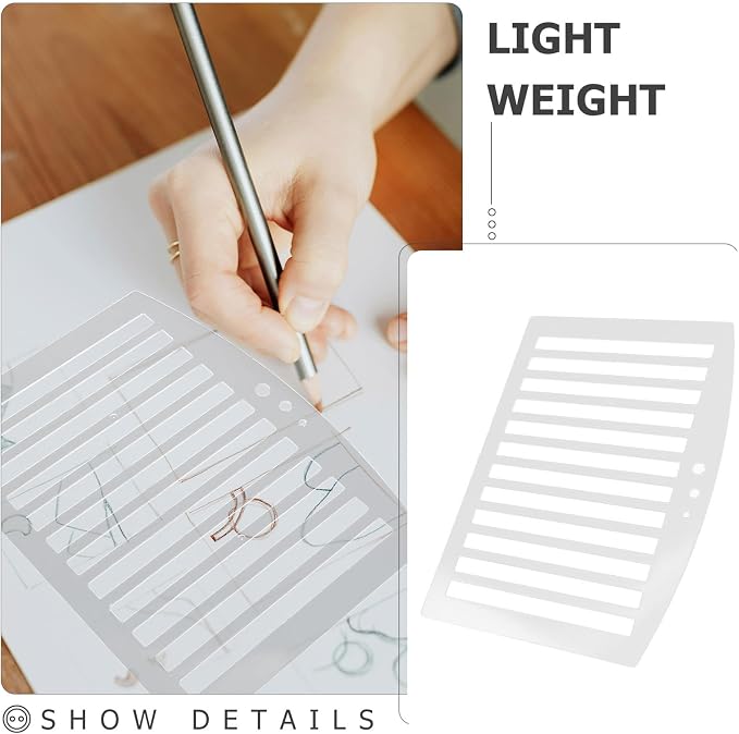 Straight Line Stencil Template, Line Drawing Stencil, Writing Template - Image 3