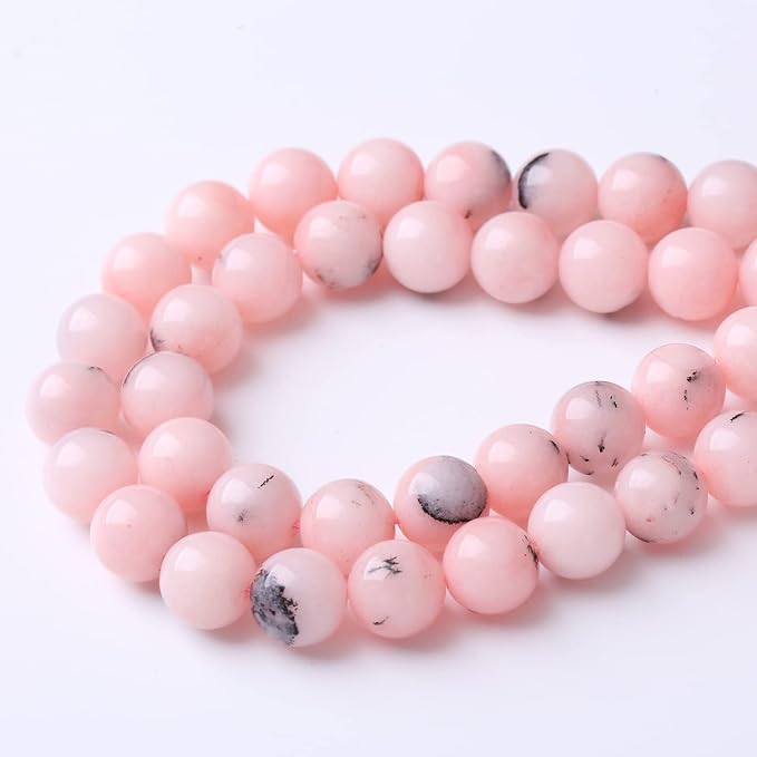 90PCS 4MM Pink Opal Stone Natural Gemstone Round Stone Beads - Image 3