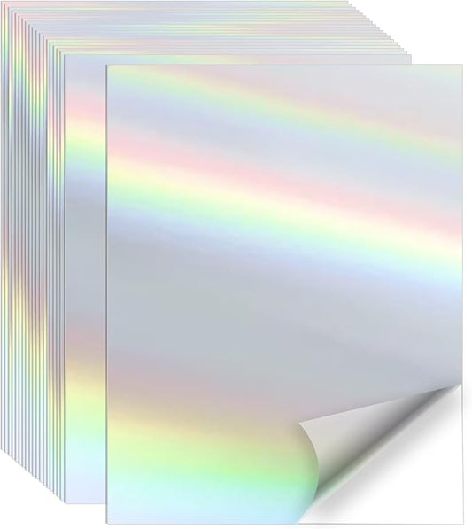 Printable Sticker Paper, 20 Sheets Printable Holographic Sticker Paper by Unknown