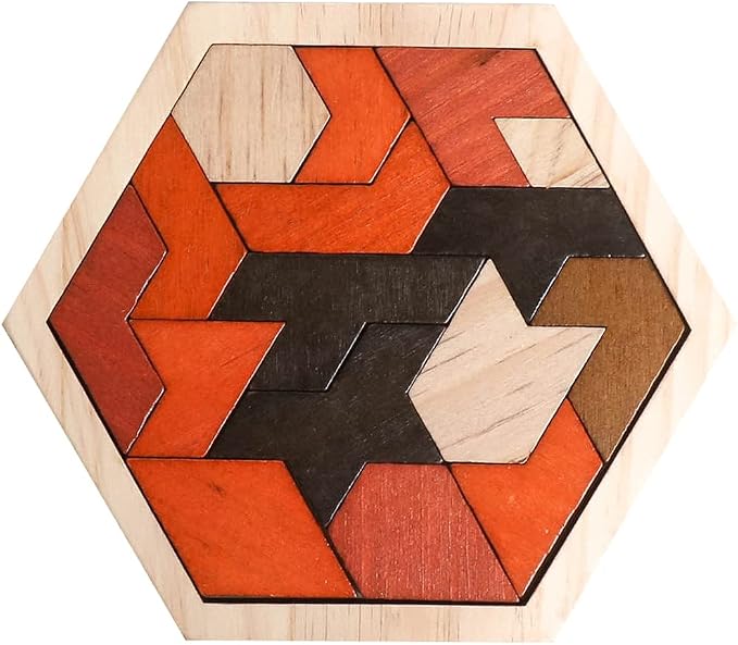 Skrtuan Wooden Puzzle Hexagon Tangram Puzzle by Skrtuan