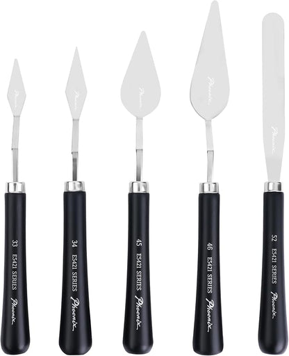 PHOENIX High Flexible Palette Knife Set, 5 Pieces Stainless Steel Painting by PHOENIX