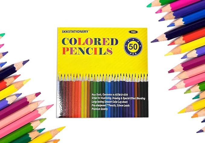 SKKSTATIONERY 50Pcs Colored Pencils, 50 Vibrant Colors, Drawing Pencils - Image 2