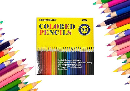 SKKSTATIONERY 50Pcs Colored Pencils, 50 Vibrant Colors, Drawing Pencils - Image 2