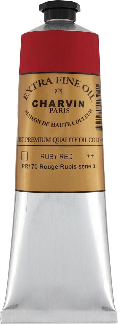 Charvin Extra Fine Oil Paint, Ruby Red 150 ml - Image 2