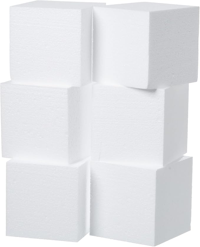 Crafare 4x4x4inch Square Foam Blocks 6 Pack Polystyrene Foam Cubes - Image 2