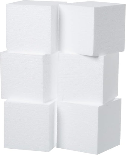 Crafare 4x4x4inch Square Foam Blocks 6 Pack Polystyrene Foam Cubes - Image 2