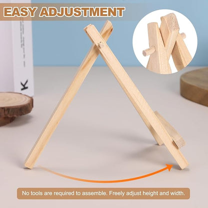 MECCANIXITY Mini Wood Display Easels, 6.3"x3.5"A-Frame Painting Tabletop Easels - Image 4