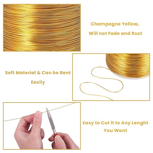BENECREAT 20 Gauge 770FT Aluminum Wire Anodized Jewelry Craft Making Beading - Image 2