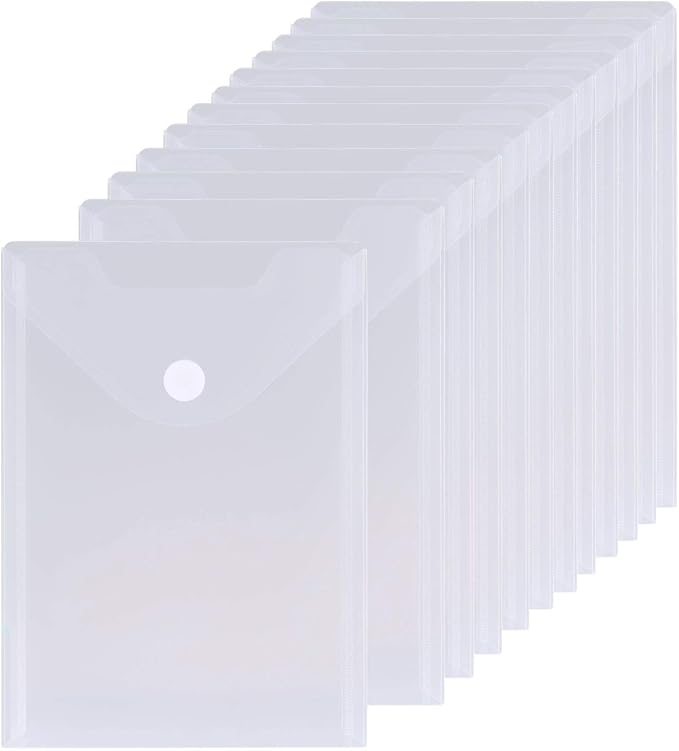 12 Pack Large Clear Die & Stamp Storage Bag Transparent Plastic Folders by Aasjbofa