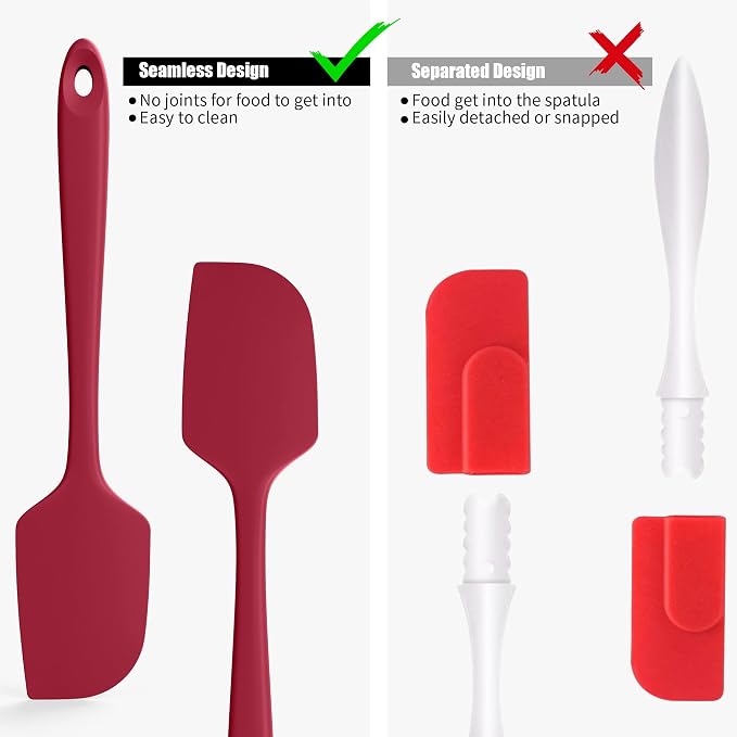 600°F Heat Resistant Silicone Spatula, Doosu High Temp Flexible Kitchen Rubber - Image 8