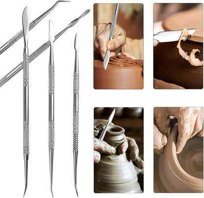 TOVOT 10PCS Stainless Steel Clay Sculpting Tools Metal Sculpting Tools - Image 6
