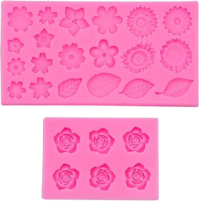 Flower Silicone Veiner Mold Set, Fondant Flower Veining Mold Tulip Orchid Molds - Image 4