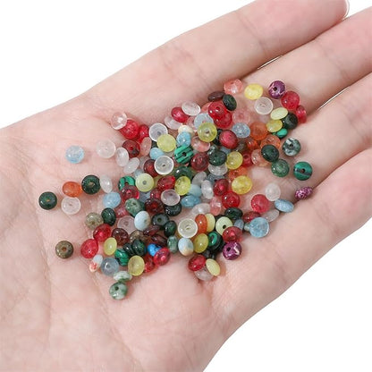 Natural Mix Colored Disk Stone Beads 4x2mm 160pcs Rondelle Loose Semi Gemstone - Image 3