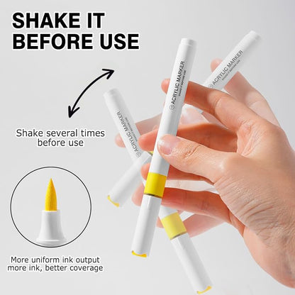 9 Color Acrylic Paint Markers, Water-Based Acrylic Markers - Image 4