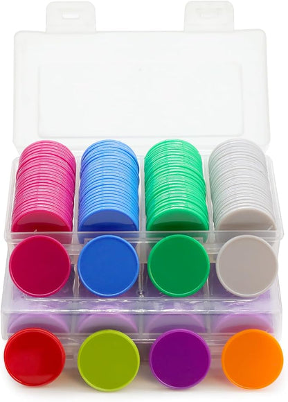 Set of 100 Opaque Plastic Learning Counters Mini Poker Chips Game Tokens - Image 6
