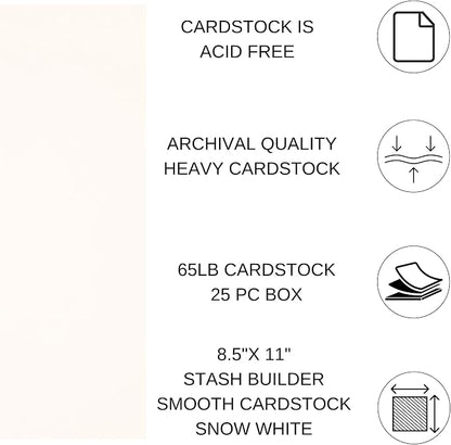 PA Paper Accents Stash Builder Textured Cardstock 8.5" x 11" Snow White - Image 2