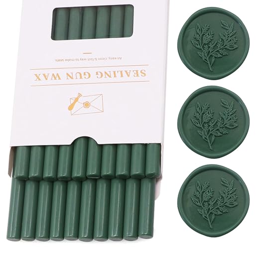 Olive Green Wax Seal Sticks 20pcs, Andotopee Glue Gun Wax Seal Sticks by Andotopee