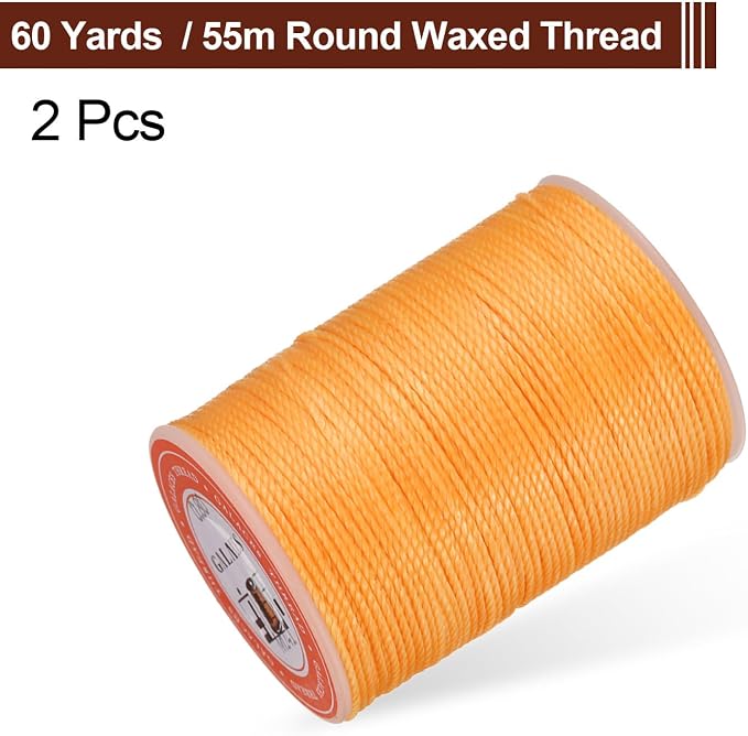 uxcell Round Leather Sewing Waxed Thread, 55m / 60 Yards Polyester Wax String - Image 3