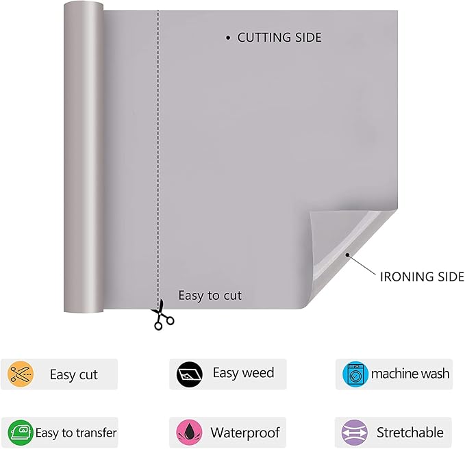 HTV Iron on Vinyl 12Inch by 25ft Roll Heat Transfer Vinyl - Image 2