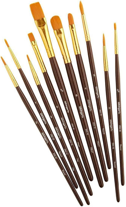 KINGART 10-Piece Paint Brushes, Acrylic Painting Brush Set, Watercolor Brushes - Image 5