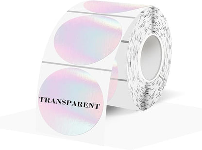 Transparent Thermal Labels Stickers 1.5 Inch, Perforation Line Design by Unknown