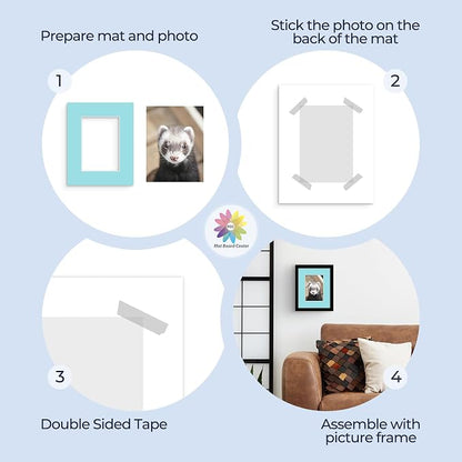 Mat Board Center, 8x10 Mixed Colors White Core Picture Mats Mattes Matting - Image 5