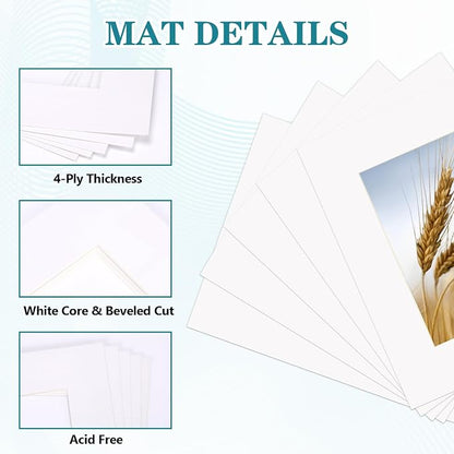 ZBEIVAN 8x10 White Picture Mats - Image 3