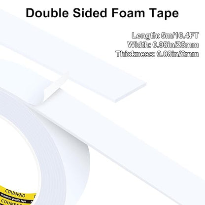 Double Sided Foam Strip, EVA Foam Tape, Double Sided Sponge Adhesive Mounting - Image 2