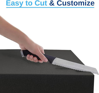 FoamRush 10" x 24" x 24" Charcoal High Density Upholstery Foam Cushion Made in - Image 5