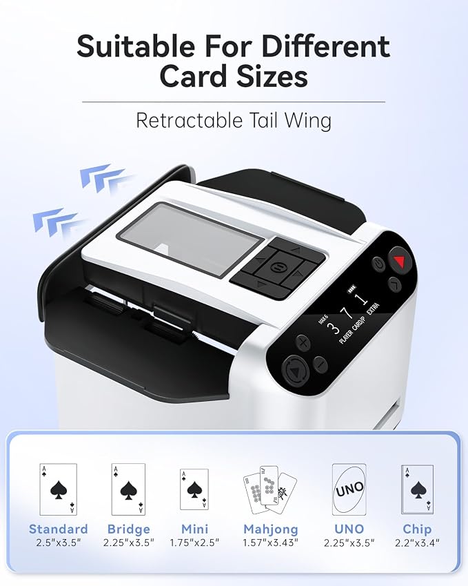 Automatic Card Shuffler and Dealer 2-in-1, 2 Deck 360° Rotating Dealing Machine - Image 4