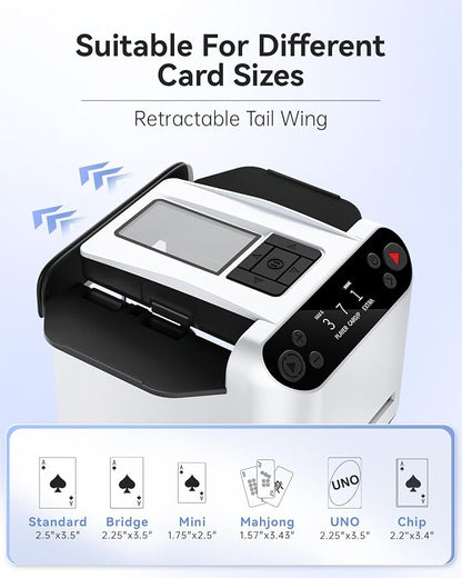 Automatic Card Shuffler and Dealer 2-in-1, 2 Deck 360° Rotating Dealing Machine - Image 4