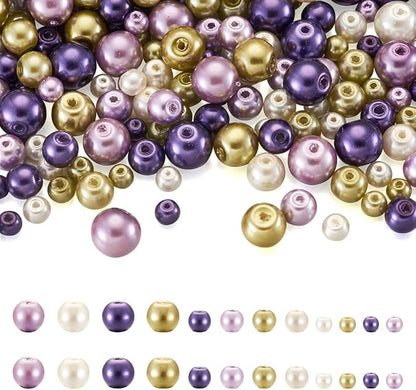 About 1840Pcs 4/6/8mm Glass Pearl Beads Pearlized Beads Multi Colors Round by EEEELECRELIVE