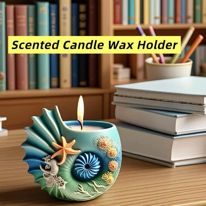 Sea Animal Candle Holder Resin Molds Silicone Epoxy Resin Jar Conch Shell - Image 4