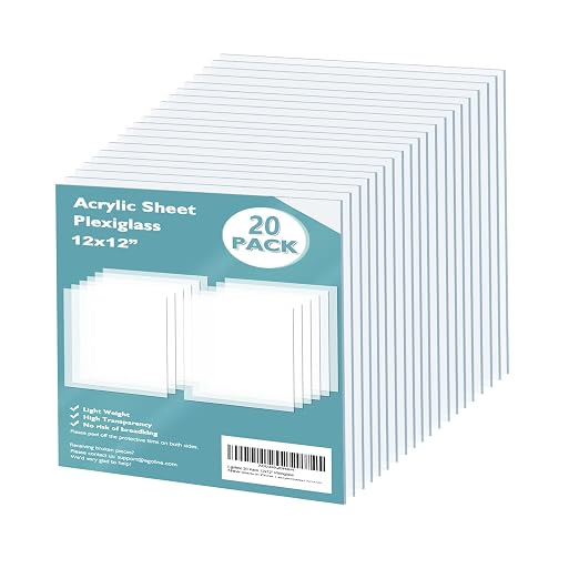 Egofine Plexiglass Sheets Acrylic Sheets 20 Pack of 12x12’’ 0.04 Thick Clear by Egofine