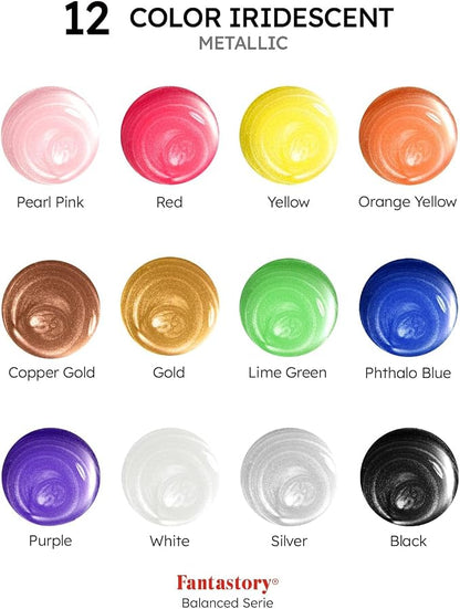 Fantastory Metallic Iridescent Acrylic Paint Set - Image 2