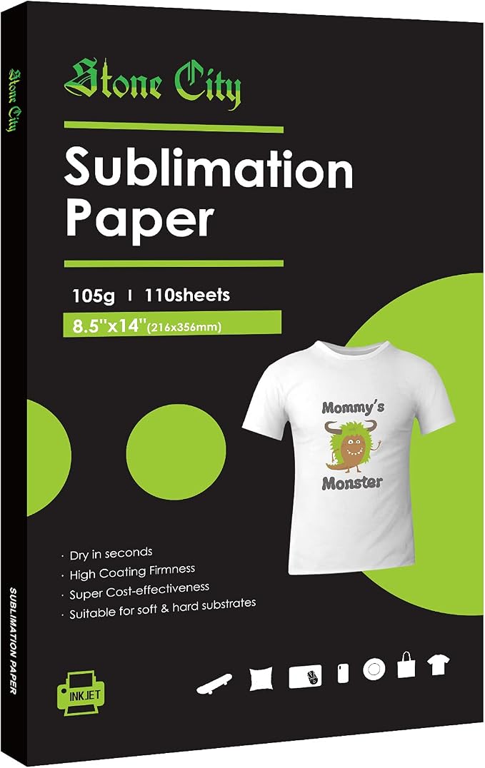 Stone City Sublimation Paper 8.5x14 Inch 110 Sheets 105g by StoneCity