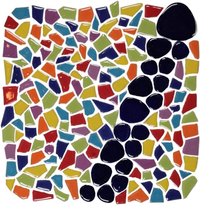 Ceramic Mosaic Tiles for Crafts & Art Projects 200 Grams Vibrant Colors Pieces - Image 3