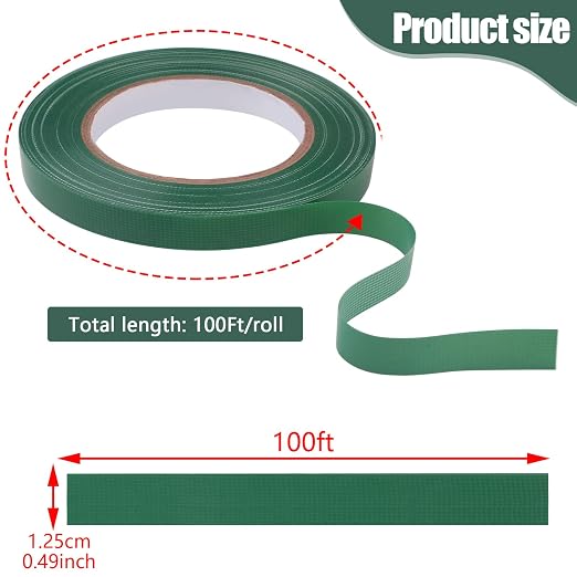 Prudiut 3 Roll Green Floral Tape Waterproof Florist Tape, 1/2" Wide Flower Wrap - Image 2