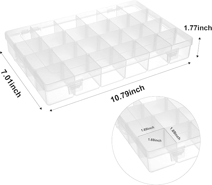 2 Pack 24 Grids Plastic Small Crafts Storage Boxes - Image 2